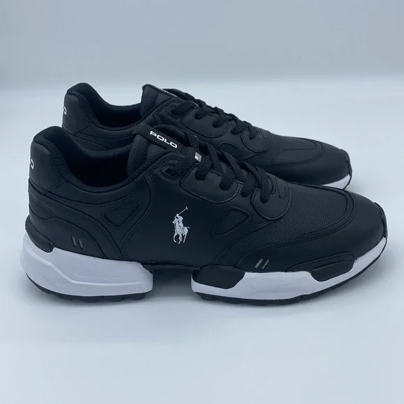 NWT Polo Ralph Lauren Men's Jogger Leather-Panel Sneakers Size 10 - Picture 3 of 11